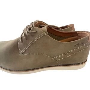 Clarks Men's Olive Nubuck Franson Plain Oxford Shoes Size 10.5